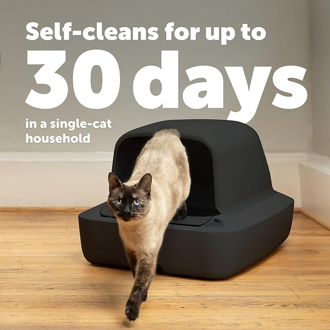 PetSafe ScoopFree Crystal Pro Automatic Self Cleaning Cat Litter Box System–Enclosed Front-Entry – Advanced Odor Control – Includes 1 Disposable Crystal Litter Tray – Black (ZAL00-18159)