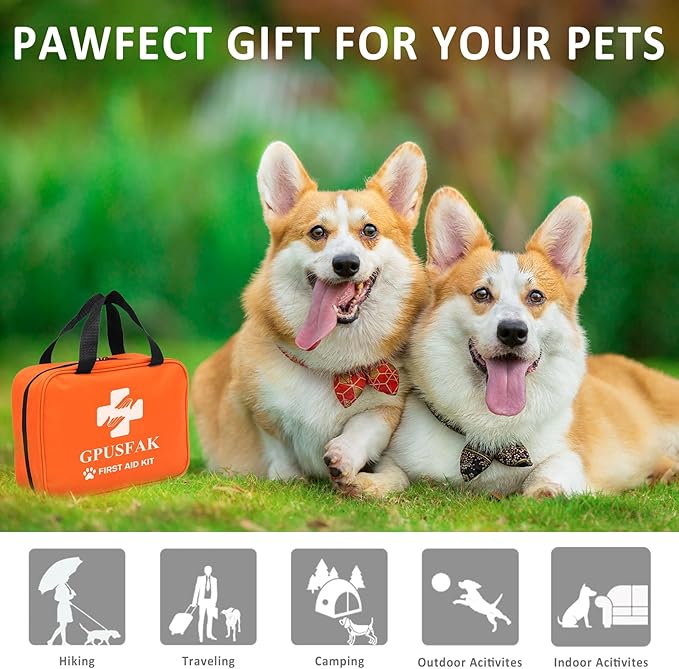 Dog First Aid Kit - Pet First Aid Kit for Dogs and Cats Pet First Aid Supplies for Car Traveling Home