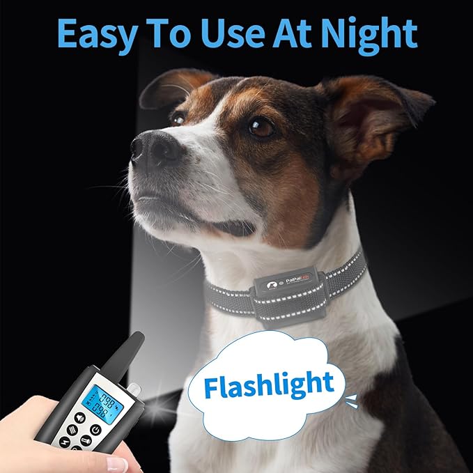 PaiPaitek 2 in 1 Dog Bark Collar and Training Collar - Smart Bark and Shock Collar Combo, Automatic Bark Collar for Large Dog with Remote 3300ft Range & Waterproof