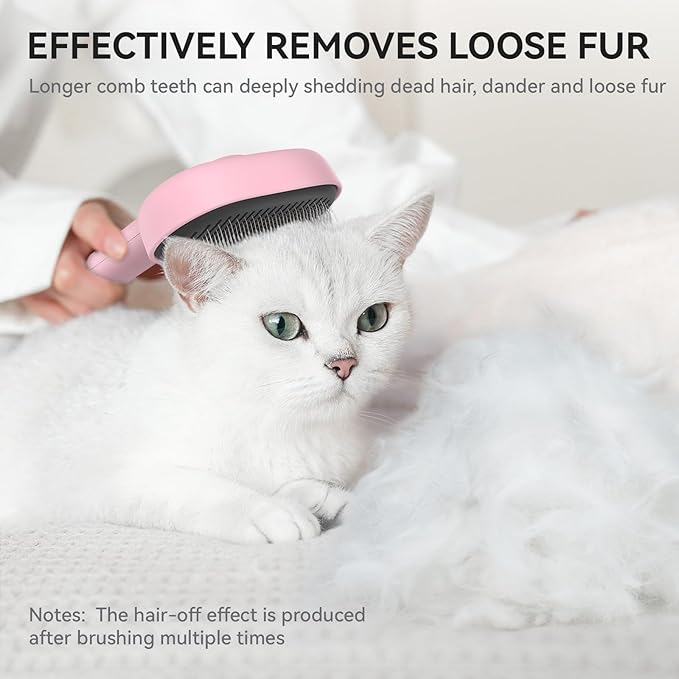Aumuca Cat Brushes for Indoor Cats, Dog Hair Brush for Shedding, Cat Brush for Long or Short Haired Cats, Cat Grooming Deshedding Brush for Dog Kitten Horse Massage Removes Loose Fur, Pink