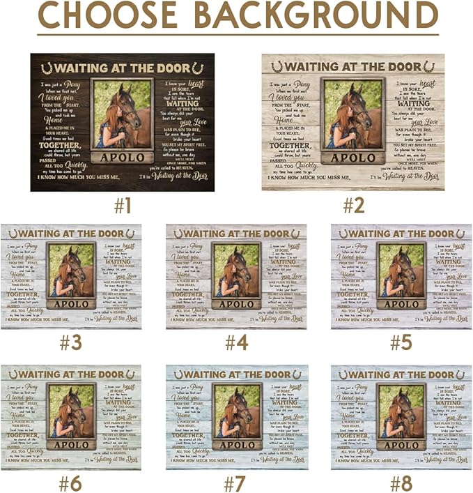 Custom Horse Memorial Stone - Vivid Picture Frame for Memento of Love Between a Girl and Her Pony, Sympathy Gift for Loss of Thoroughbred, Western Home and Farmhouse Decor