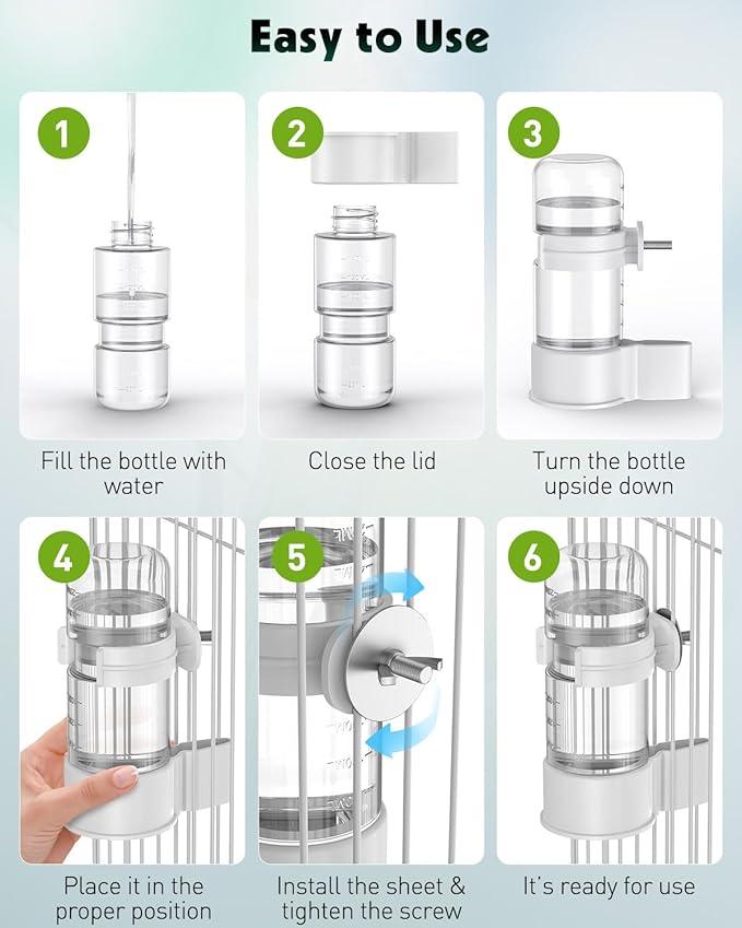 Pawfly 2 Pcs Bird Water Dispenser, Automatic Water Feeder, Plastic Cage Water Dispenser, White Parrot Waterer for Small Parakeet Cockatiel Budgie Lovebirds (Not Fit for Food Feeding)