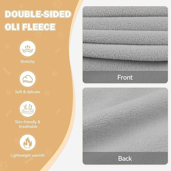 Dog Sweaters for Small Dogs,Dog Hoodies,Warm Fleece Sweatshirt with Hood & Pocket,Leash Hole,Cozy Cold Weather Puppy Clothes Pet Sweater for Small Dogs(Grey,S)