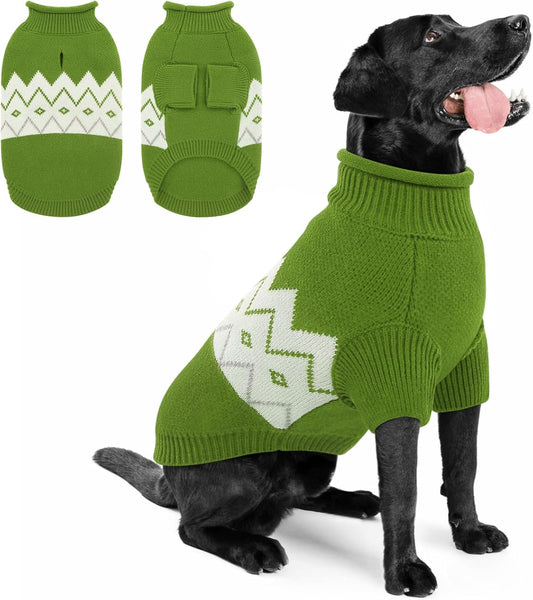 Queenmore Warm Dog Sweater, Soft Pet Knitwear, Knitted Pullover, Vlentines Day Gifts Winter Pet Clothes for Small Medium Dogs Cats