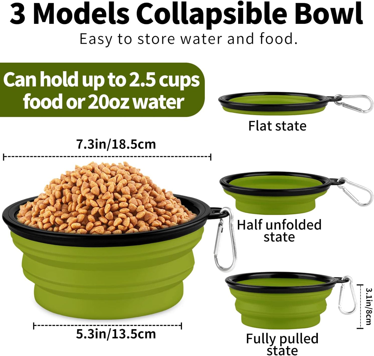Collapsible Dog Bowl, Lightweight and Portable, Ideal for Hiking, Camping, and Outdoor Use
