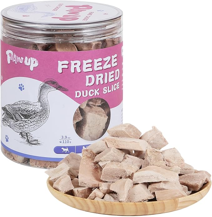 Freeze Dried Duck Treats for Cats Dogs, Freeze-Dried Raw Food Topper, High Protein, Gluten&Grain Free, Rawhide Free, 3.8 oz