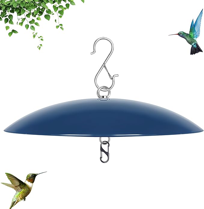Bird Feeder Dome Guard,Squirrel Baffle for Hanging Feeder,13-Inch Cover for Shepherd's Hook in The Outdoors (Blue), 1 Pack