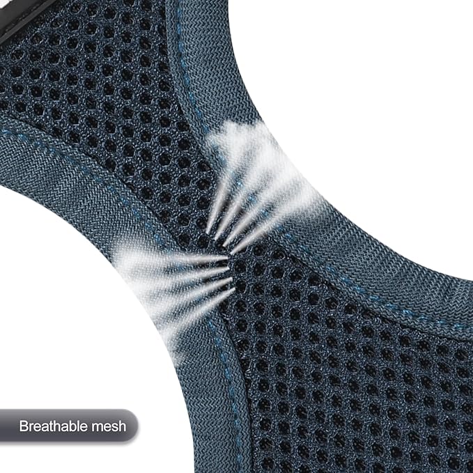 YIMEIS Dog Harness and Leash Set, No Pull Soft Mesh Pet Harness, Reflective Adjustable Puppy Vest for Small Medium Large Dogs, Cats (Navy, Small (Pack of 1)