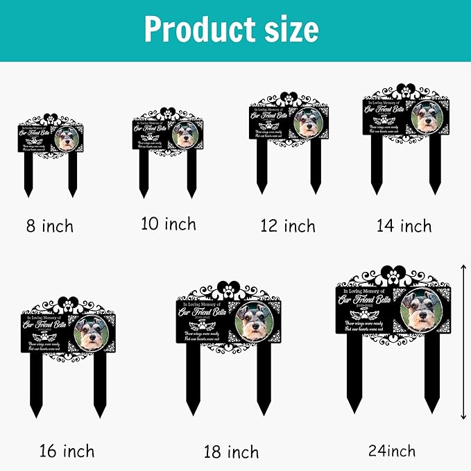 Custom Pet Grave Markers Dog | Custom Pet Headstones for Dogs | Best Memorial Gifts to Tribute Your 4-Legged Companions | Personalized Grave Marker for Furry Friends with Round Photo Frame