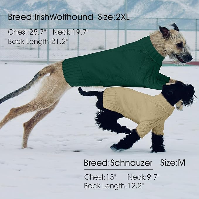 Dog Sweaters for Small Medium Large Dogs Girl, Classic Turtleneck Pet Sweater for Dogs Cats, Thermal Doggy Winter Coat, Warm Dog Shirt Outfits, Double Knitting Collar for Outdoor Playing (S, Red)