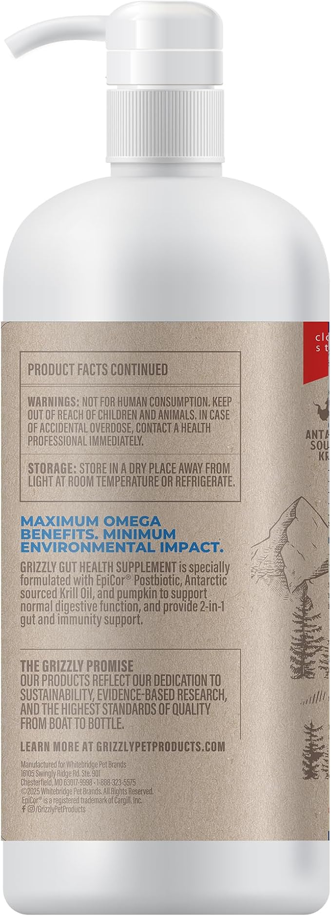 Grizzly Gut Health Liquid, 32 oz. Bottle