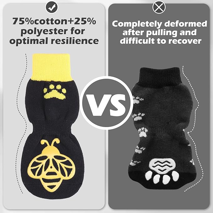 EXPAWLORER Anti Slip Dog Socks to Prevent Licking Paws, Dog Shoes for Hot Pavement, Dog Booties for Small Medium Large Senior Dogs, Traction Control Dog Boots & Paw Protectors for Hardwood Floors