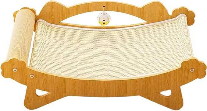 Sisal Cat Scratcher Bed for Indoor Cats Bed for Scratching Pad Cats Chair Nartural Sisal Cats Scratch Post Cats Scratcher Lounge ，Wooden Cat Furniture，Kittens Gifts