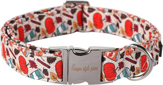 Unique style paws Halloween Dog Collar Metal Buckle Pumpkin Collar Gift Durable Cute Collar for Small Medium Large Boys Girls Dogs
