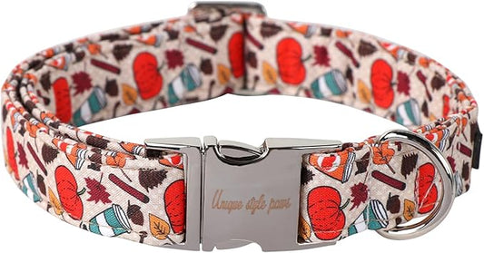 Unique style paws Halloween Dog Collar Metal Buckle Pumpkin Collar Gift Durable Cute Collar for Small Medium Large Boys Girls Dogs