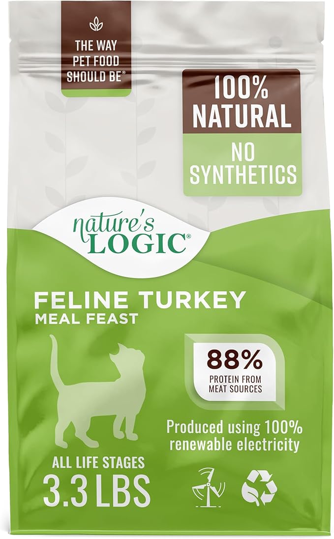 Nature's Logic Turkey Dry Cat Food (1 Pack), 3.3 lb