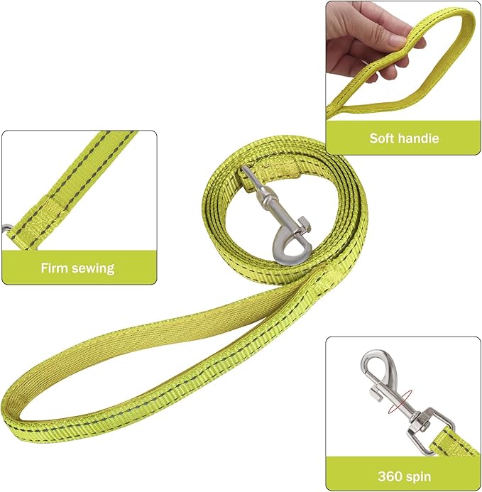 YIMEIS Dog Harness and Leash Set, No Pull Soft Mesh Pet Harness, Reflective Adjustable Puppy Vest for Small Medium Large Dogs, Cats (Fluorescent Yellow, X-Small (Pack of 1)