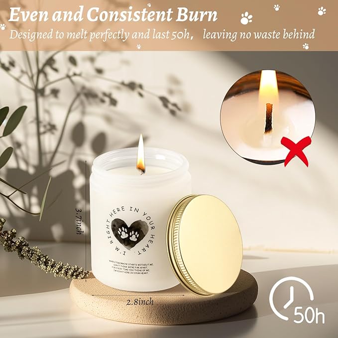 Dog Memorial Gifts for Loss of Dog, Sympathy Candle Gift for Pet Memorial Gifts for Dogs Cats, Pet Loss Gifts Remembrance, Bereavement Grief Condolence Gifts for Dog cat Lovers Friends Familes