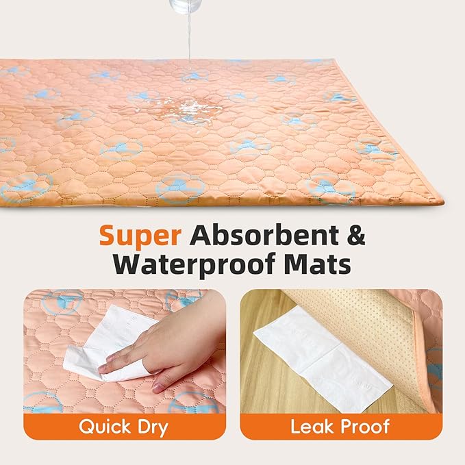 PJYuCien Washable Pee Pads for Dogs 2 Pack, 67" x 26" Octagonal Reusable Pee Pads for Dogs, Leak-Proof Pet Training Pads, Puppy Pads for Non-Slip, Designed for 24/30/36/42'' Width 8 Panels Pen