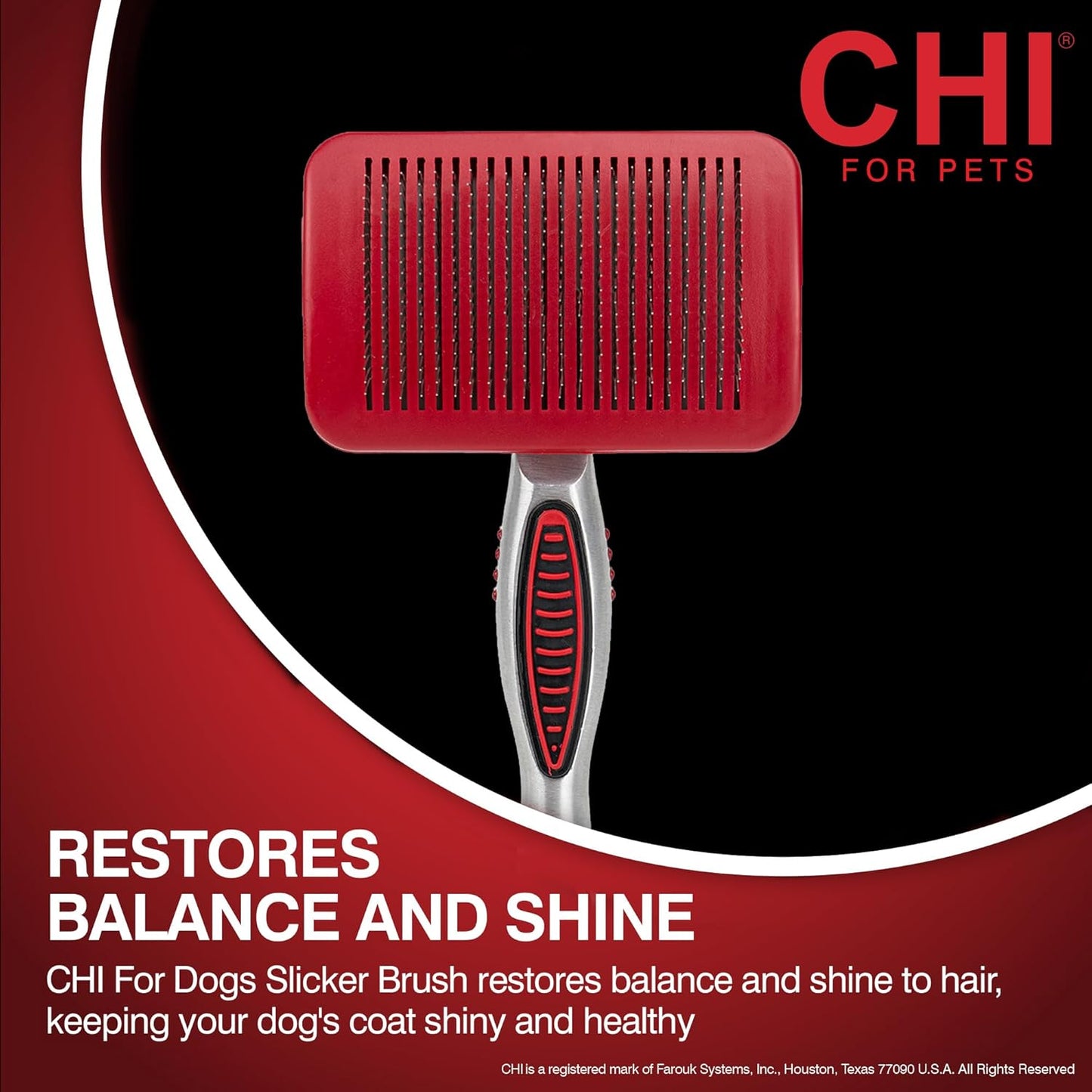 CHI for Dogs Self-Cleaning Pivoting Slicker Brush - High-End Dog Grooming Brush for Small Breeds - Detangling and Deshedding Tool for Coats - Size Small for Everyday Use