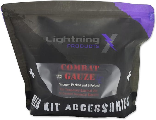Lightning X MED POD: Premium Hemorrhage Control Refill Pack for First Aid Kit - Includes Hemostatic Dressing, Israeli Bandage, CAT Tourniuquet, Chest Seals & More