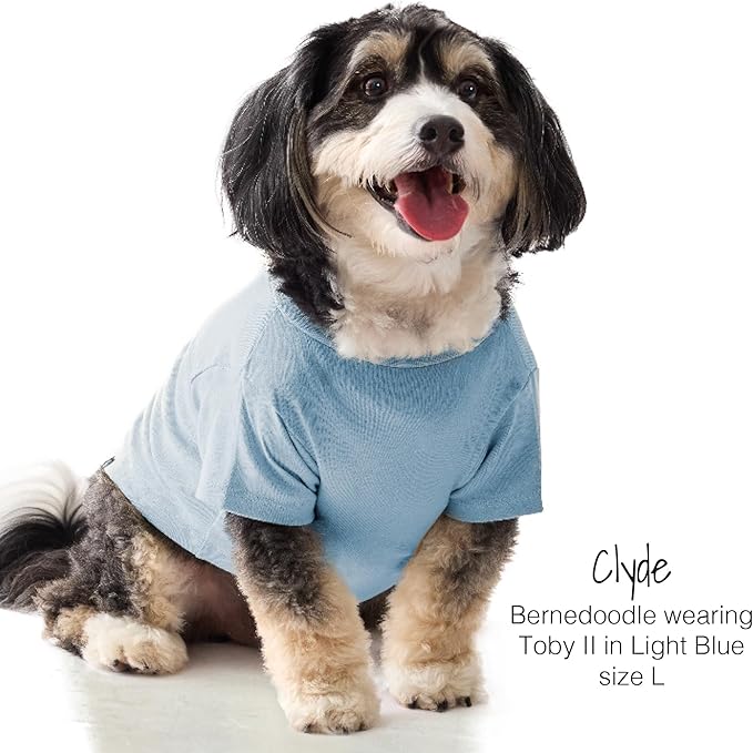 Toby II - The Perfect Tee, 3 Pack Short Sleeve Pet T-Shirt 100% Organic Cotton Tees Clothes for Small, Medium, Large Dogs, Navy Camo, Medium