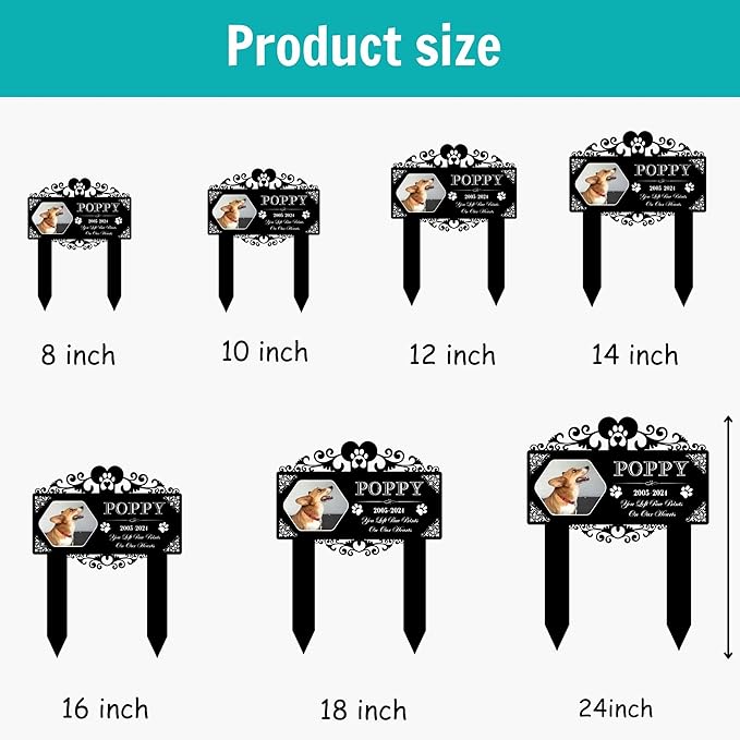 Custom Pet Grave Markers Dog | Custom Pet Headstones for Dogs | Best Memorial Gifts to Tribute Four-Legged Companions | Personalized Grave Marker for Furry Friends with Hexagonal Photo Frame