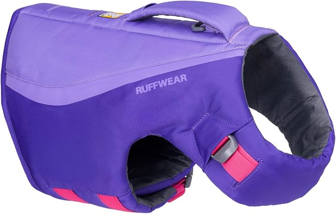 Ruffwear, Float Coat Dog Life Jacket, Premium Buoyancy Swim Vest with Lift Handle, Secure Fit & Reflective Trim, Adjustable Flotation for Swimming, Boating, & Outdoor Adventures, Purple Lily, X-Large