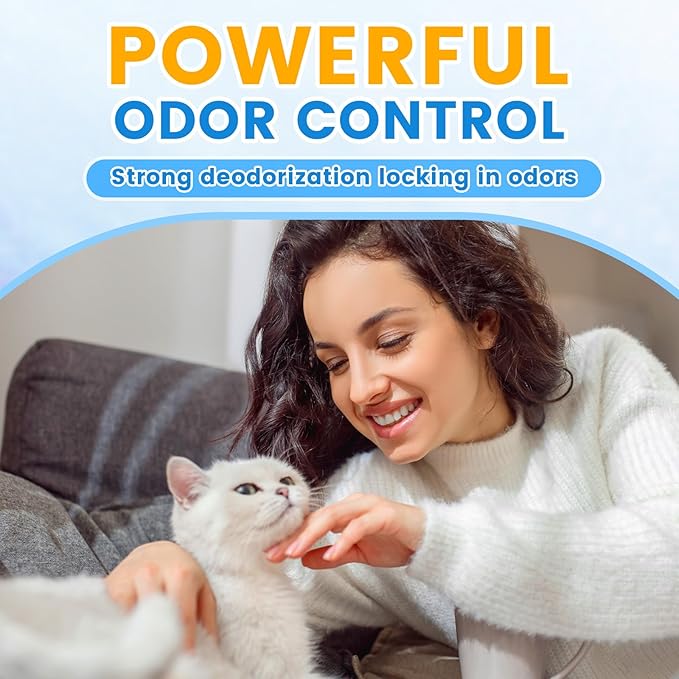 NEWORD Crystal Cat Litter Non Clumping Crystal Litter - 8LBs 99.99% Dust Free Fresh Scented Cat Litter Crystals - Superior Odor Control Lightweight Soft on Paws