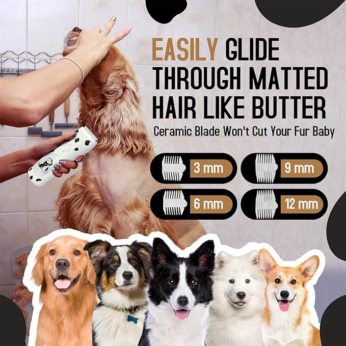 Dog Clippers Grooming Kit, Quiet Cordless Dog Trimmer, Small Electric USB Rechargeable Pet Grooming Clippers Tools for Dog Cat, Waterproof Shaver for Cats