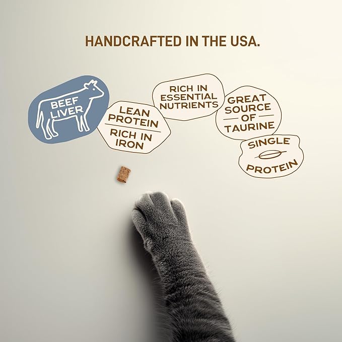 Smart Cookie Beef Liver Freeze Dried Cat Treats – Single Ingredient, High-Protein Snacks for Picky Cats – 100% Pure Beef Liver, No Fillers or Additives, Made in The USA – 1oz