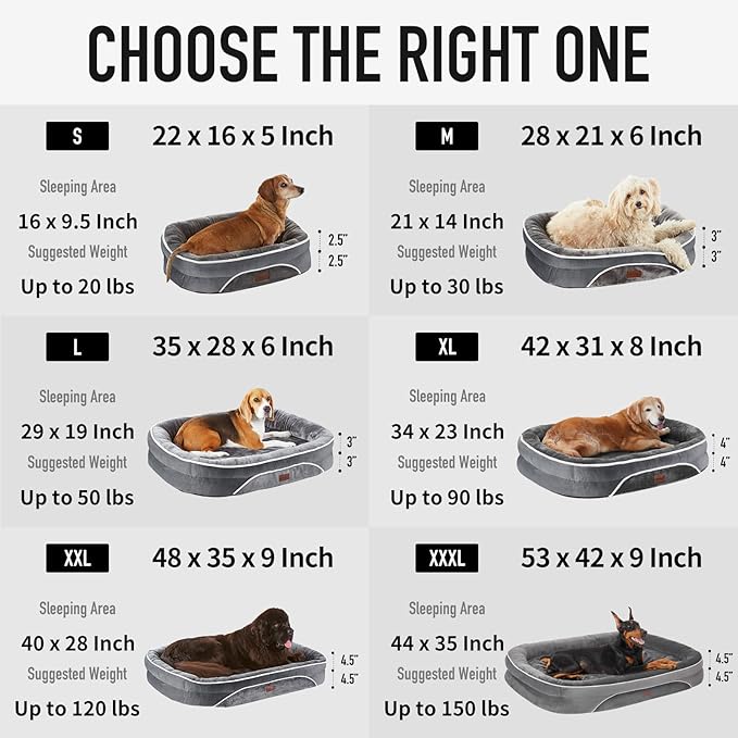 OhGeni Orthopedic Dog Couch Pet Sofa Large Sized Cat Beds with Comfort Foam Support, Soft Comfortable Fabric, Machine Washable Waterproof Removable Cover, 35-Inch (Orange)