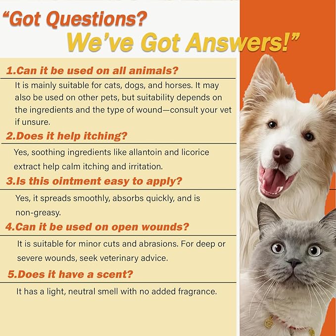 Wound Care Ointment for Dogs & Cats - Antibiotic Wound Ointment for Dogs, Cat Wound Ointment, Hot Spot & Itchy Skin Relief, Vet-Recommended Healing Ointment, 1oz