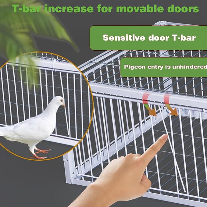 Pigeon Trap Cage with Escape-Proof Design Chicken Trap Bird Cage with One Way Entrance for Sparrows Quails Bird Chick and Duckling (15.75”L x 11.8” W x 10.24” H)