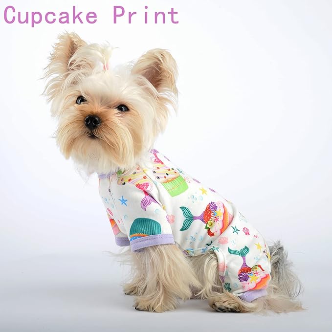 Dog Clothes for Small Dogs Boy Girl, Dog Pajamas Tiny Chihuahua Yorkie Spring Summer Shirt, Cute Puppy Outfit Pjs Jumpsuit Cat Onesie Apparel Pet Clothes