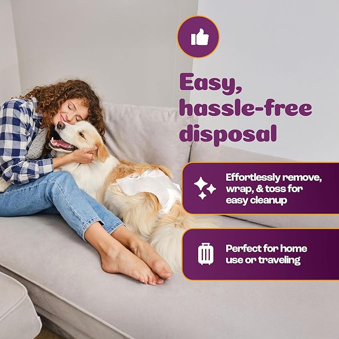 Inspire Pet Care Dog Diapers Female Dogs | Bulk Value Doggie Incontinence, Accidents, for Heat, Pee or Period and Housebreaking (X-Large (28 Count))