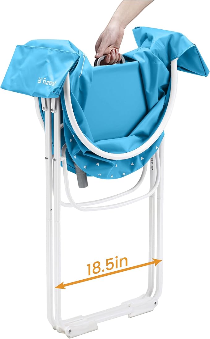 Furesh Little Dipper Dog Bath Tub and Wash Station for Bathing Shower and Grooming, Elevated Foldable and Portable, Indoor and Outdoor, for Small and Medium Size Dogs, Cats and Other Pet (Blue)