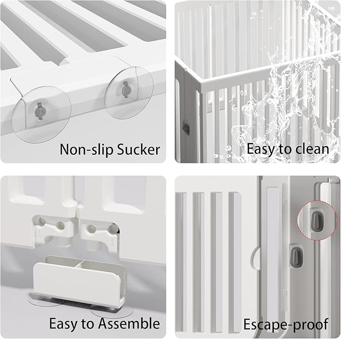 Indoor Dog Playpen for Small Dogs, Puppy Play Pen for Indoors Plastic Portable Playpen for Dogs Small Animal Playpen Fences Pen, Pet Fence Rabbit Bunny Puppy Playpens (23.6" H, 7 Panels)