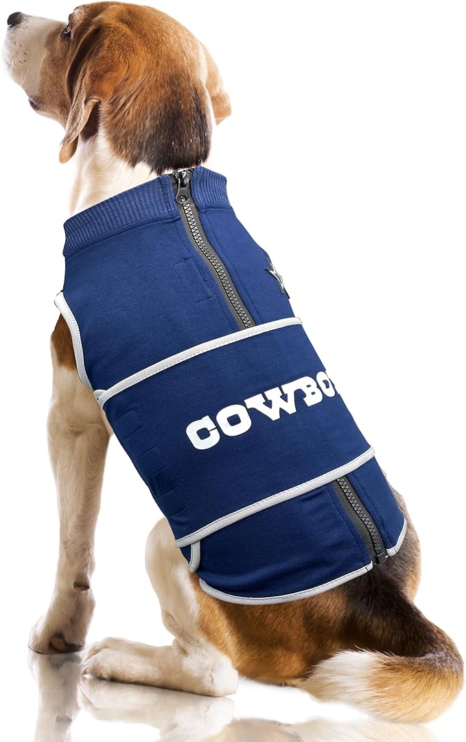 NFL Dallas Cowboys Dog Anxiety Shirt Calming Soothing Solution Vest, for Dogs & Cats with Anxiety, Fears, Fireworks, Loud Noises, Dark, Lonely Keeps Dogs Calm & Feeling Safe, Relaxing Jacket, Medium