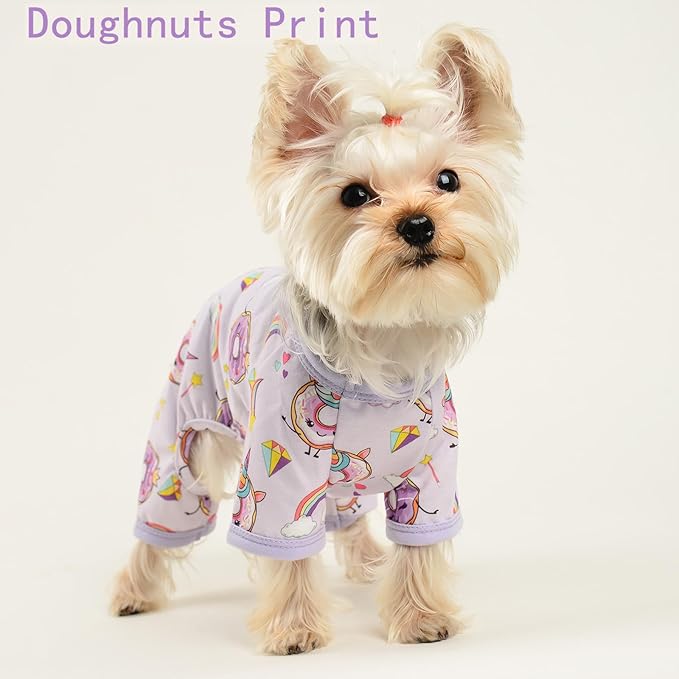 Dog Clothes for Small Dogs Boy Girl, Dog Pajamas Tiny Chihuahua Yorkie Spring Summer Shirt, Cute Puppy Outfit Pjs Jumpsuit Cat Onesie Apparel Pet Clothes