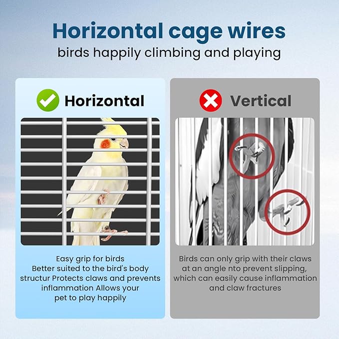 Travel Bird Carrier Cage,Transparent Parakeet Cage,Small Portable Bird Cage with Feeder Cups & Standing for Canaries Budgies Lovebirds Conures Cockatiels