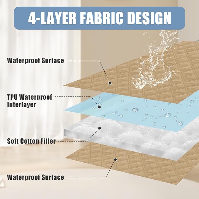 Smiry Waterproof Dog Bed Cover Pet Blanket, Soft Washable Dog Blanket for Furniture Bed Couch Sofa Reversible, Checkered (30"x70", Camel/Camel)