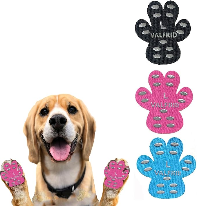 Dog Paw Protector Pads,15 Sets-60 Pads Anti-Slip Grips for Hardwood Floors,Best for Hot Pavement,Strong Self-Adhesive Traction Stickers for Senior Dog Essentials Multicolor L