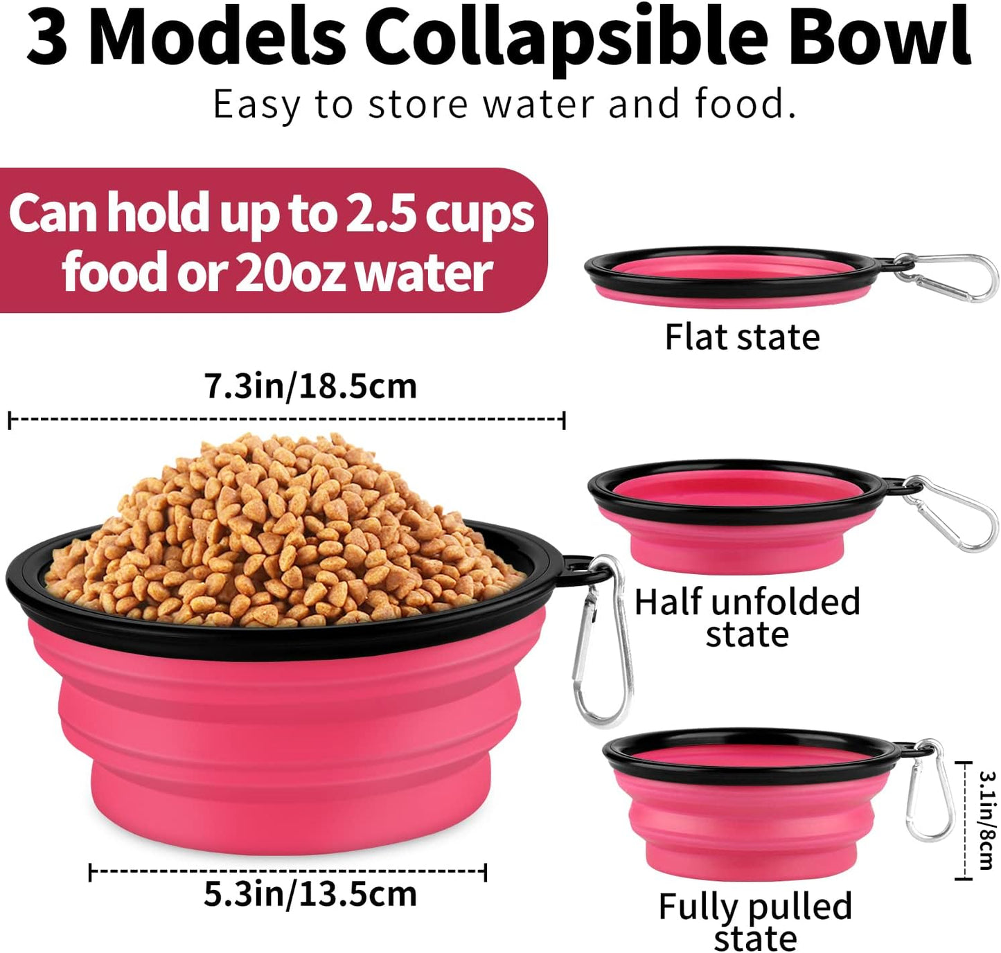 Collapsible Dog Bowl, Lightweight and Portable, Ideal for Travel, Hiking, Camping, and Everyday Use