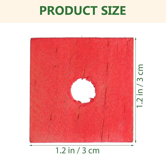 Parrot Toys 100 Pcs Wooden Blocks Bird Chewing Trim Beak Foot Craft Cage Part Mini Wood Chip Charms DIY Playing Chewing Shredding Mixed Large Bird Toys (Pack of 2)