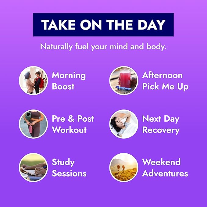 Zipfizz Daily Energy Drink Powder, Grape, 12 Pack | 3-in-1 Sustained Energy, Rapid Hydration, and Essential Vitamins | Sugar-Free | Electrolyte Powder | Contains Vitamin B-12 & Antioxidants