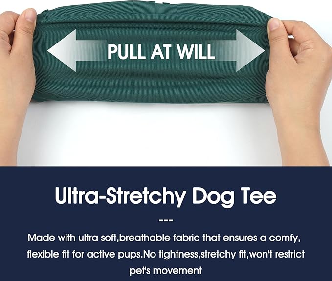 IECOii 2 Pack Sleeveless Dog Tees Shirt | Comfortable & Lightweight Fabric, Easy On/Off for Active Dogs, Khaki+Green, L