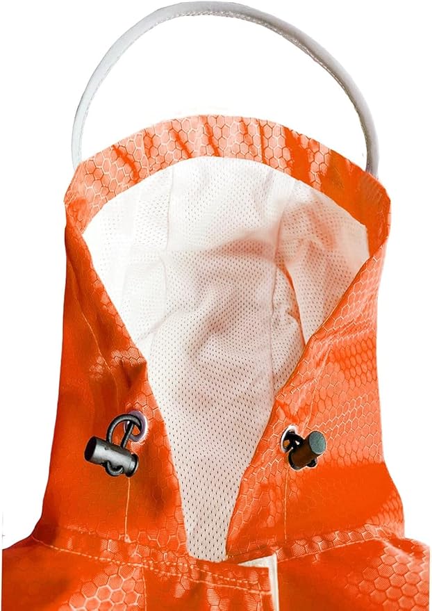 Dog Raincoat Waterproof Reflective Slicker - Lightweight Breathable Hooded Poncho Rain Coat Jacket with Adjustable Belly Strap and Leash Hole for Small Medium Large Dogs (Orange, X-Small)