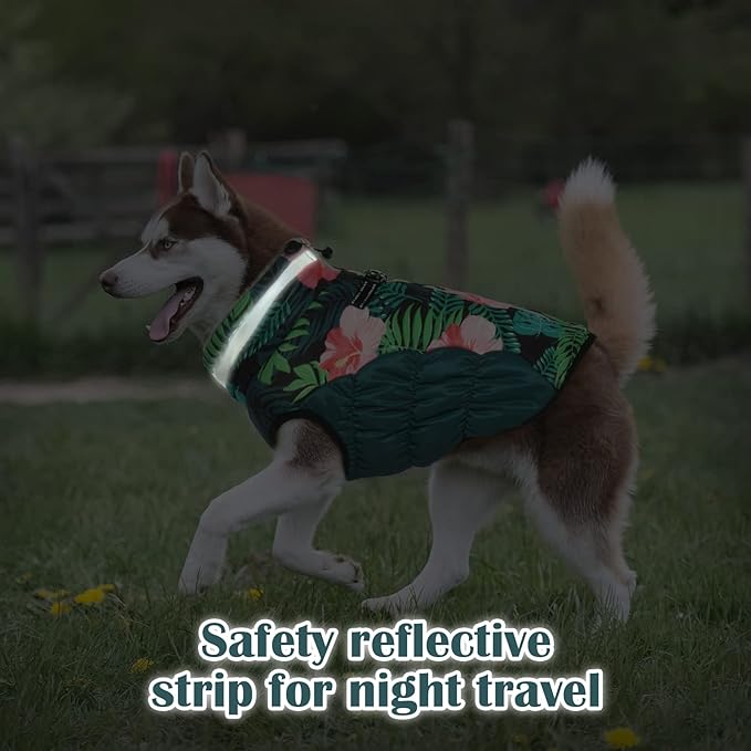 Winter Dog Coat,Large Dog Jacket,Waterproof Pet Jacket with Back Zipper,Pet Coat with Harness Built in,Warm Dogs Coat with Fleece Lined,Snow Jacket Clothes French Bulldog Shiba Inu,L