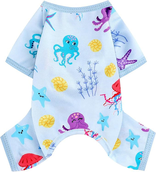 Dog Pajamas for Small Dogs Boy Girl, Dog Clothes Tiny Chihuahua Yorkie Spring Summer Shirt, Cute Puppy Outfit Pjs Jumpsuit Cat Onesie Apparel Pet Clothes